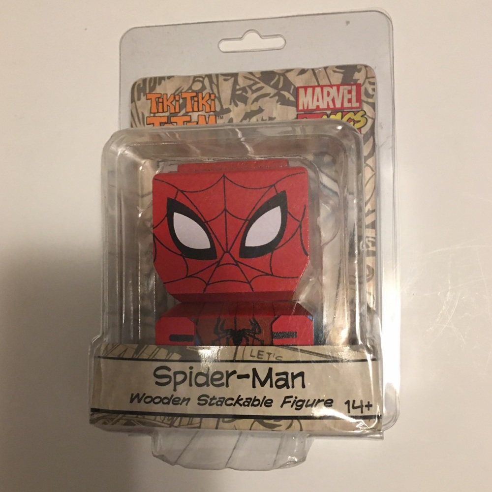 Spider-Man Tiki Tiki Totem Stackable Wooden Figure NWT